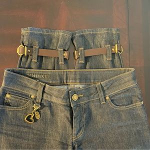 Gucci Navy Denim Gold-Tone Heart Charm Women